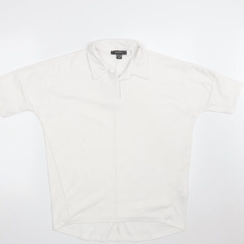 Primark Womens White  Polyester Basic Polo Size 6 Collared - Size 6-8