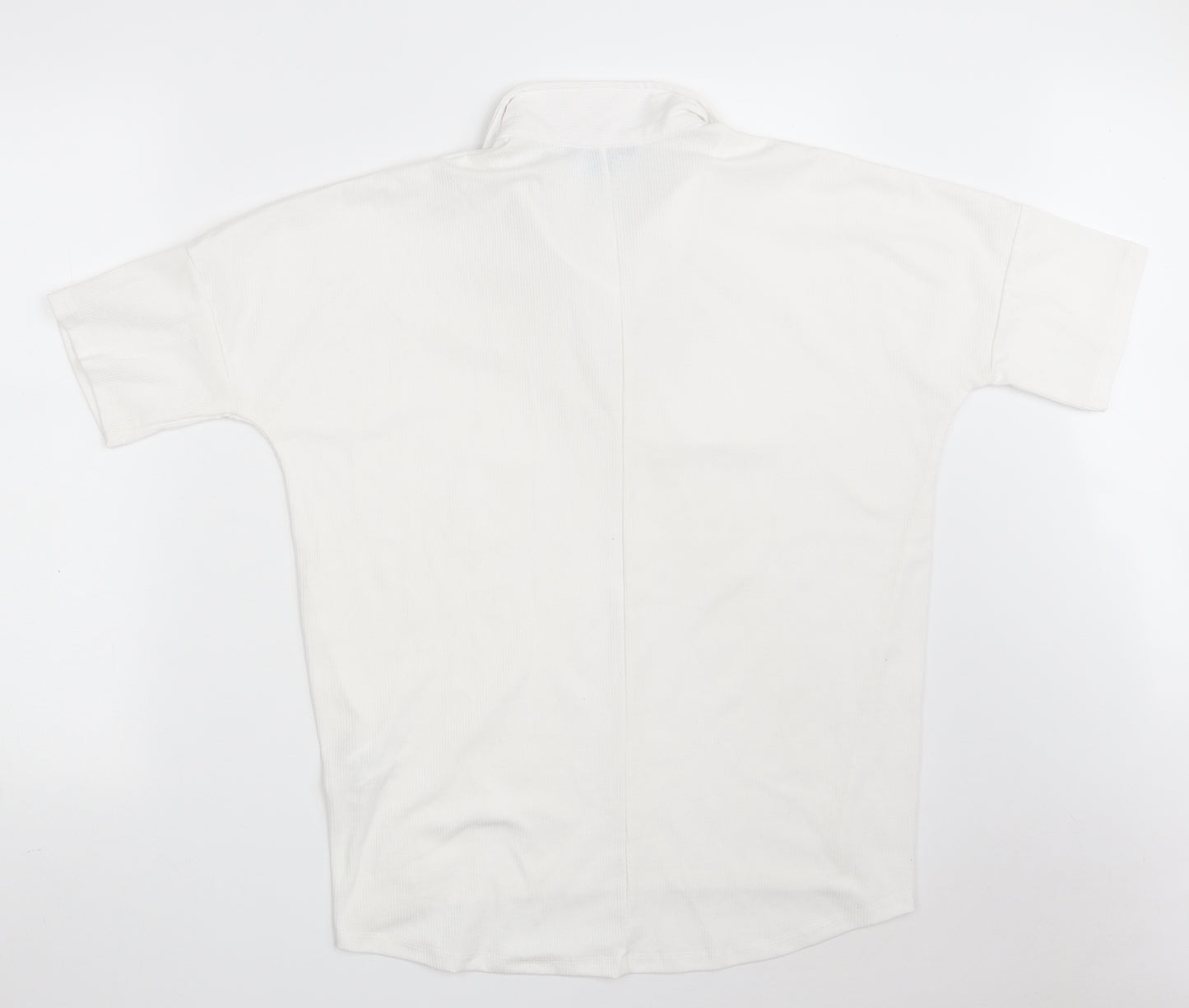 Primark Womens White  Polyester Basic Polo Size 6 Collared - Size 6-8
