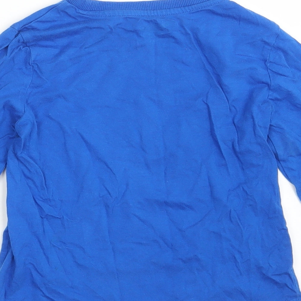 F&F Boys Blue  100% Cotton Basic T-Shirt Size 5-6 Years Round Neck  - Wild Thing
