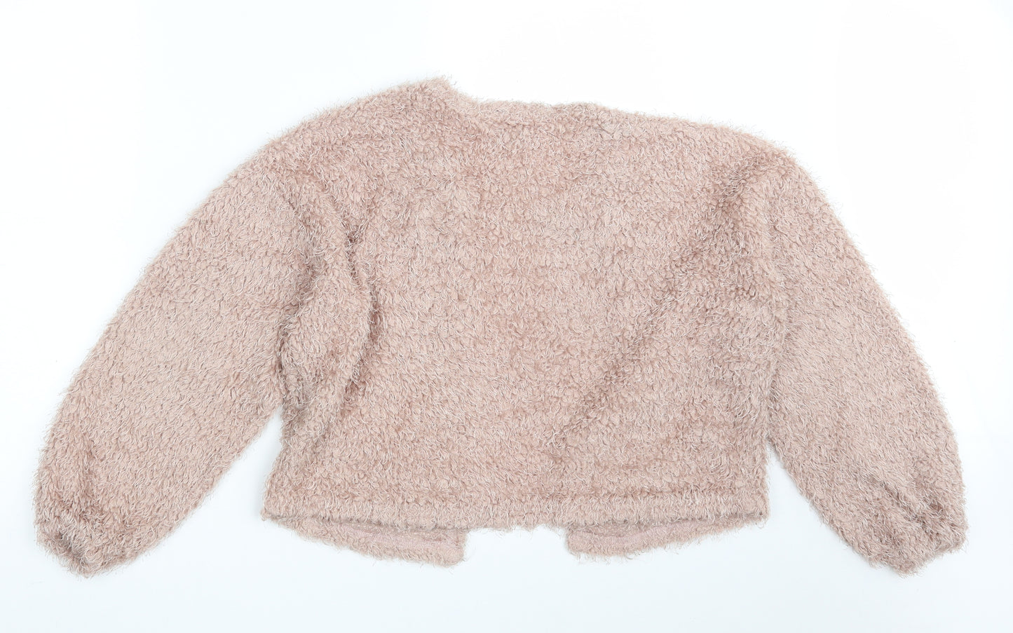 New Look Womens Pink V-Neck  Polyester Cardigan Jumper Size S   - Cropped