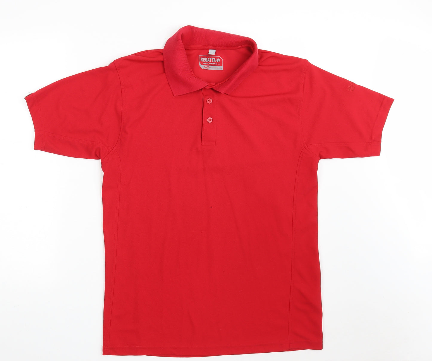 Regatta Mens Red  100% Polyester  Polo Size L Collared Button