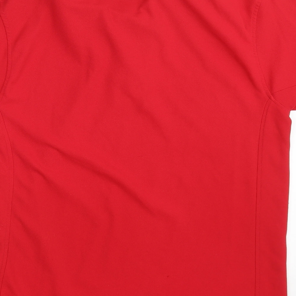 Regatta Mens Red  100% Polyester  Polo Size L Collared Button