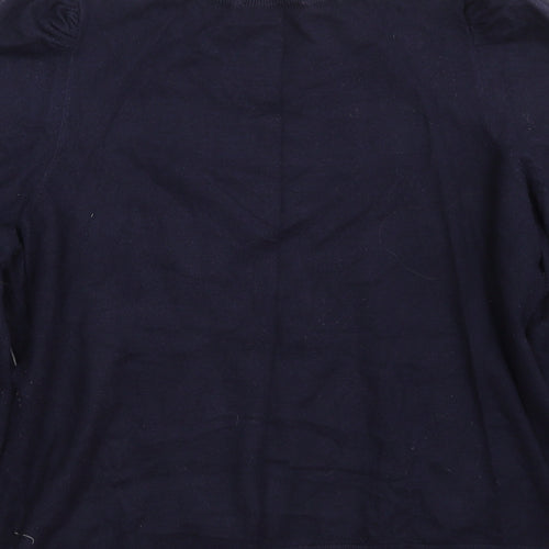 Gallery Womens Blue Round Neck  Viscose Pullover Jumper Size L