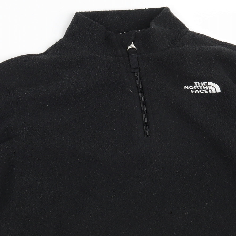 The North Face Girls Black Collared  100% Polyester Pullover Jumper Size L  Zip