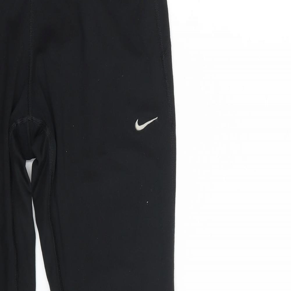 Nike Womens Black  Polyester Compression Leggings Size M L27 in Athletic