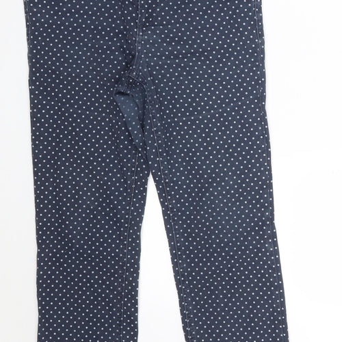 Monsoon Womens Blue Polka Dot Cotton Straight Jeans Size 10 L26 in Slim Zip