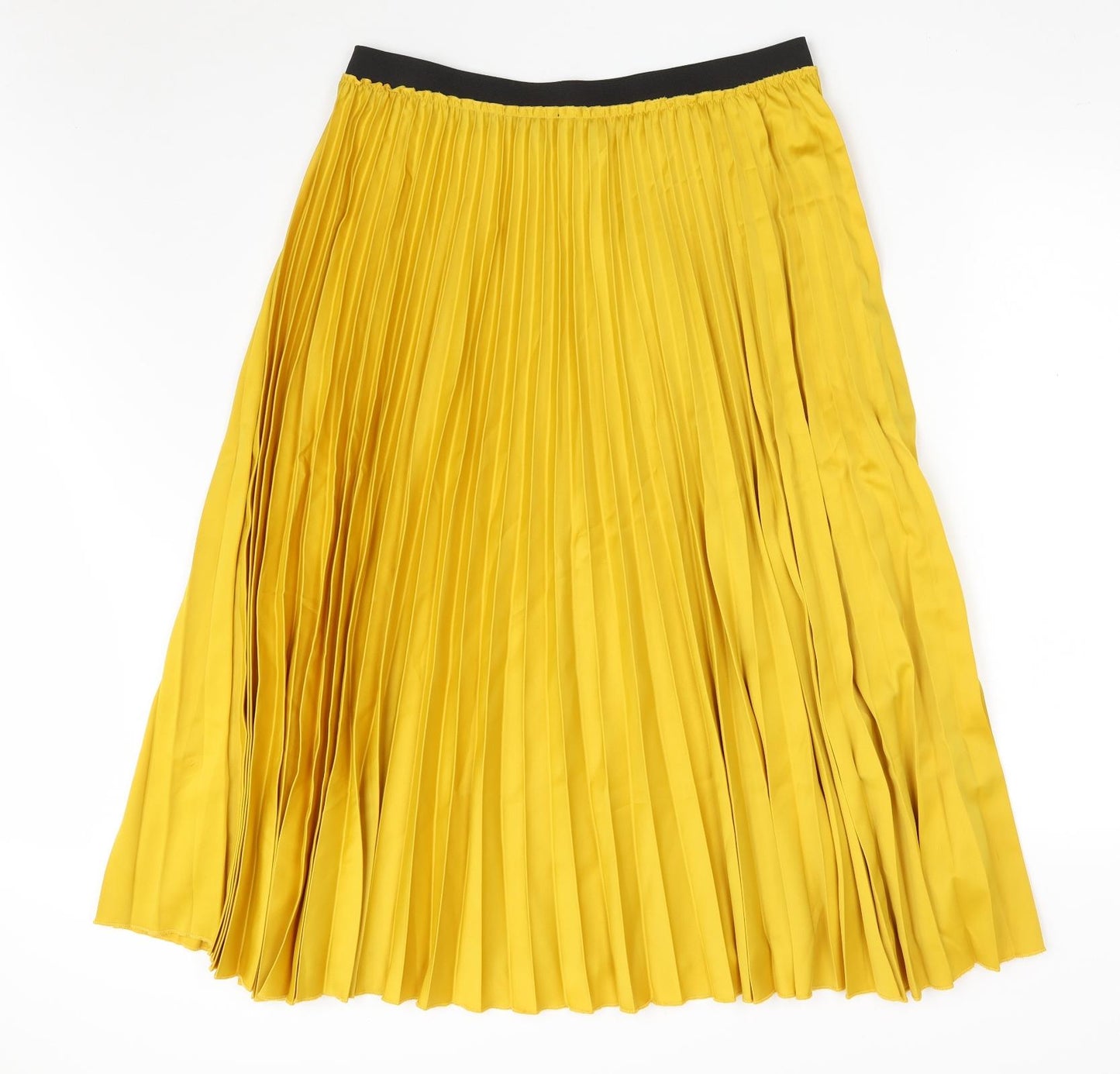 F&F Womens Yellow  Polyester A-Line Skirt Size 14