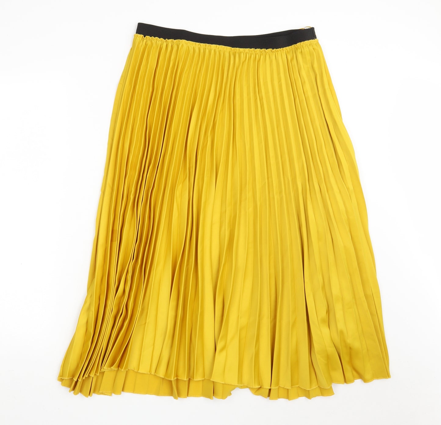 F&F Womens Yellow  Polyester A-Line Skirt Size 14