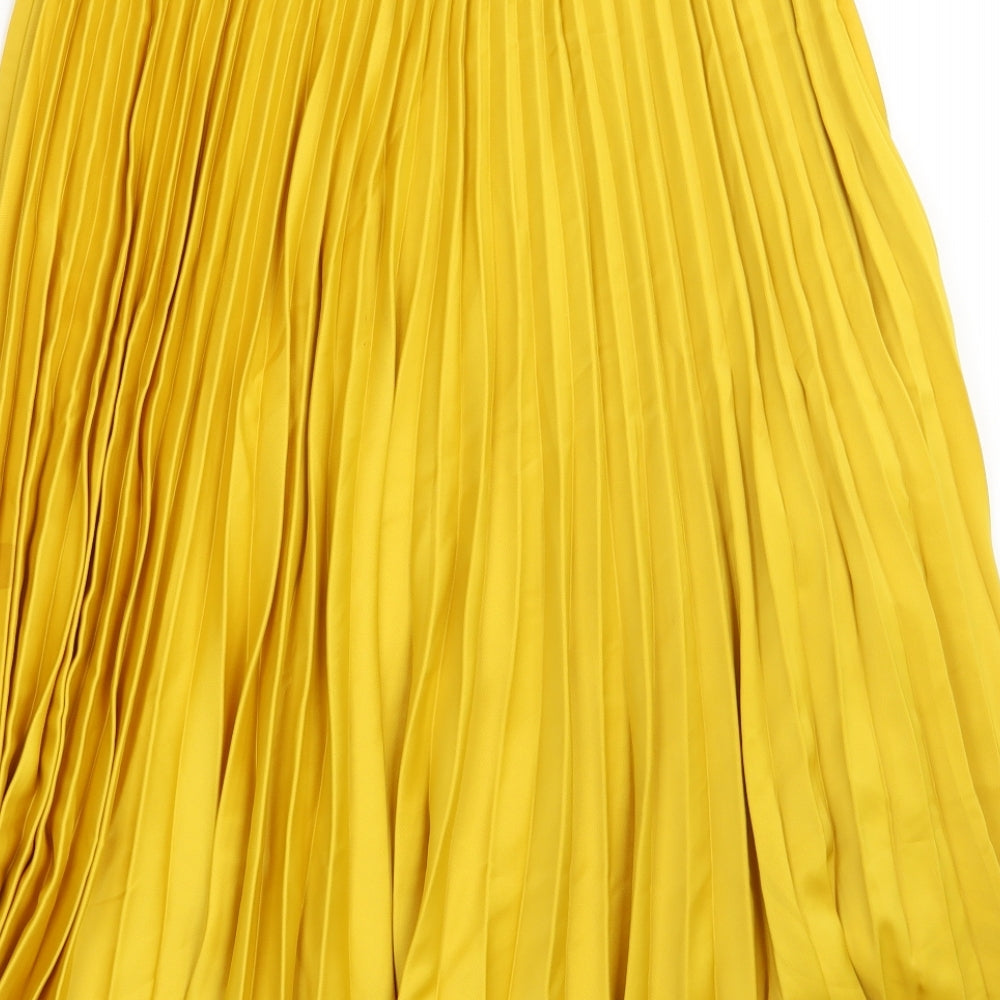 F&F Womens Yellow  Polyester A-Line Skirt Size 14