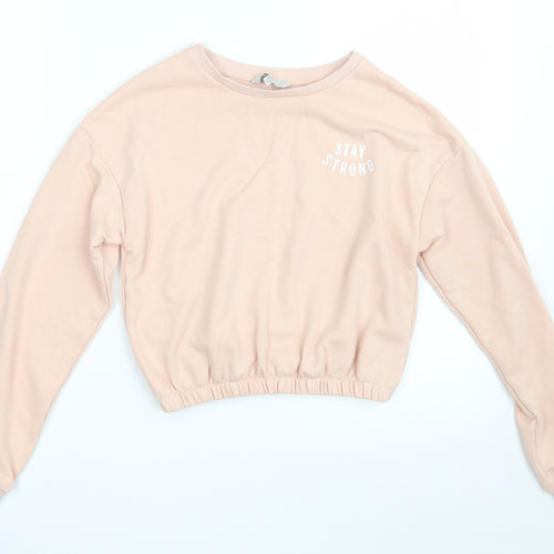 E-vie Girls Pink  Polyester Pullover Sweatshirt Size 11-12 Years   - Stay Strong