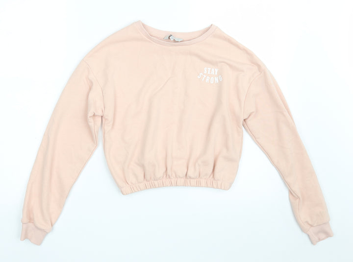 E-vie Girls Pink Polyester Pullover Sweatshirt Size 11-12 Years - Stay Strong