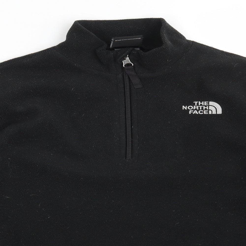The North Face Girls Black Collared  100% Polyester Pullover Jumper Size L  Zip
