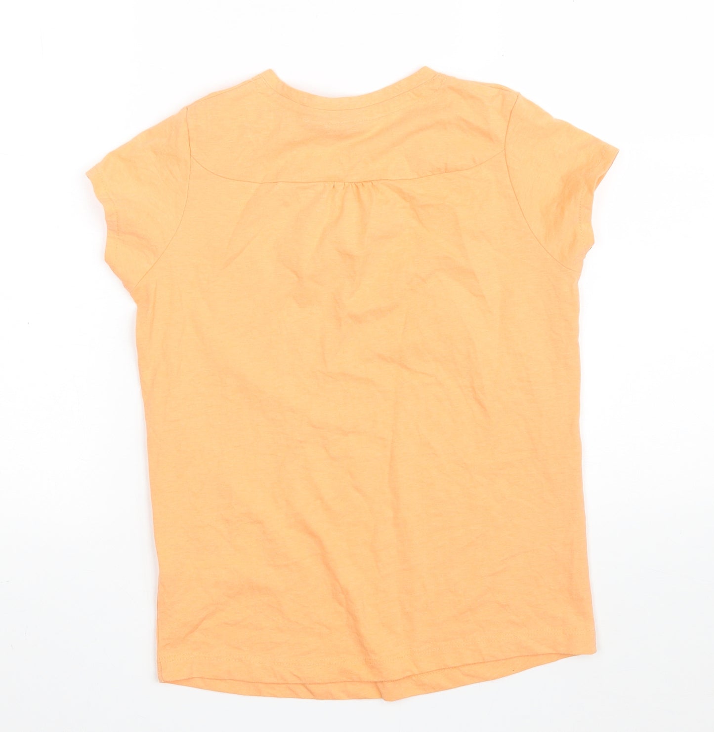 LA Gear Girls Orange  Polyester Pullover T-Shirt Size 11-12 Years V-Neck