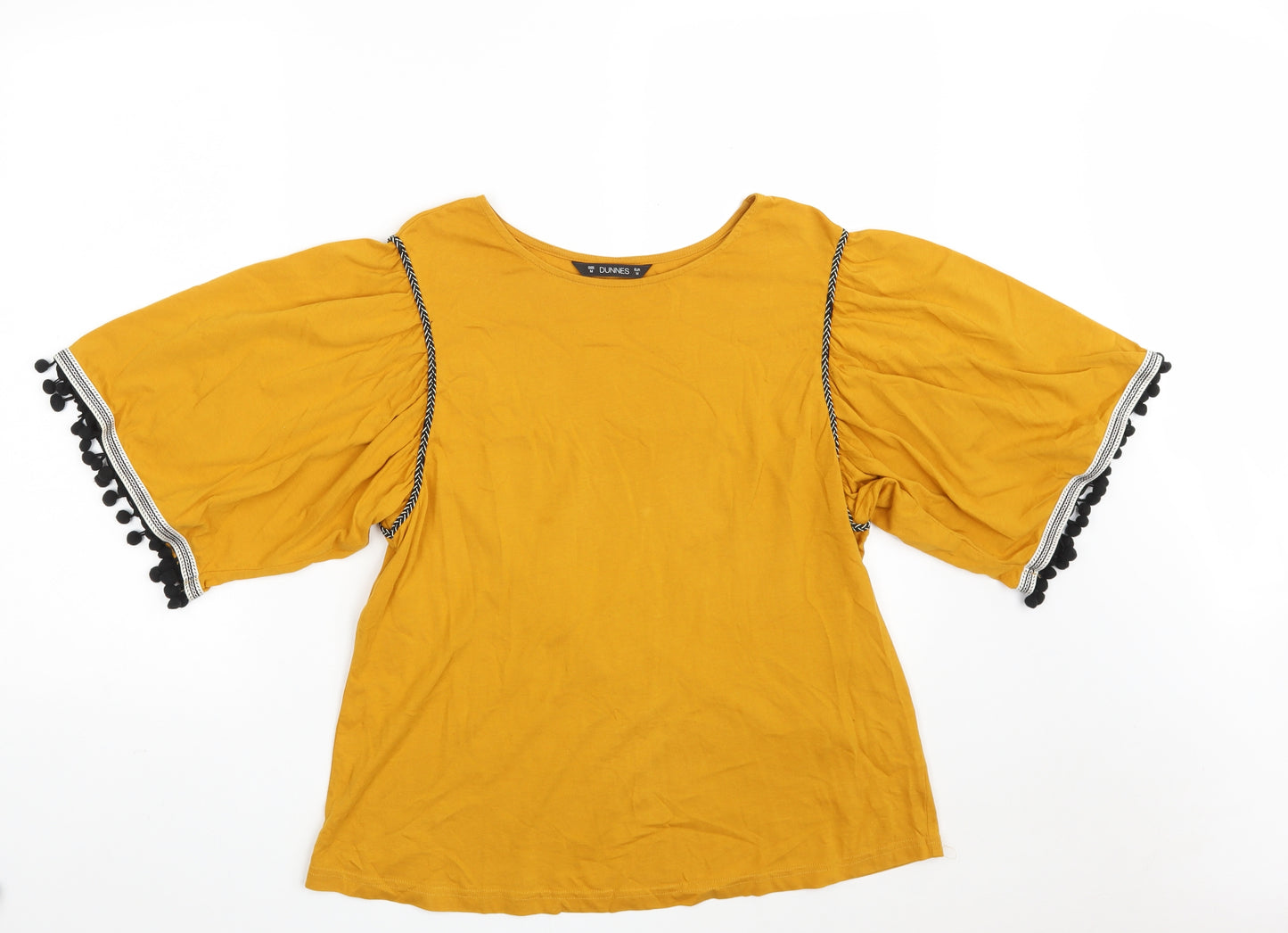 Dunnes Stores Womens Brown  100% Cotton Basic T-Shirt Size M Boat Neck