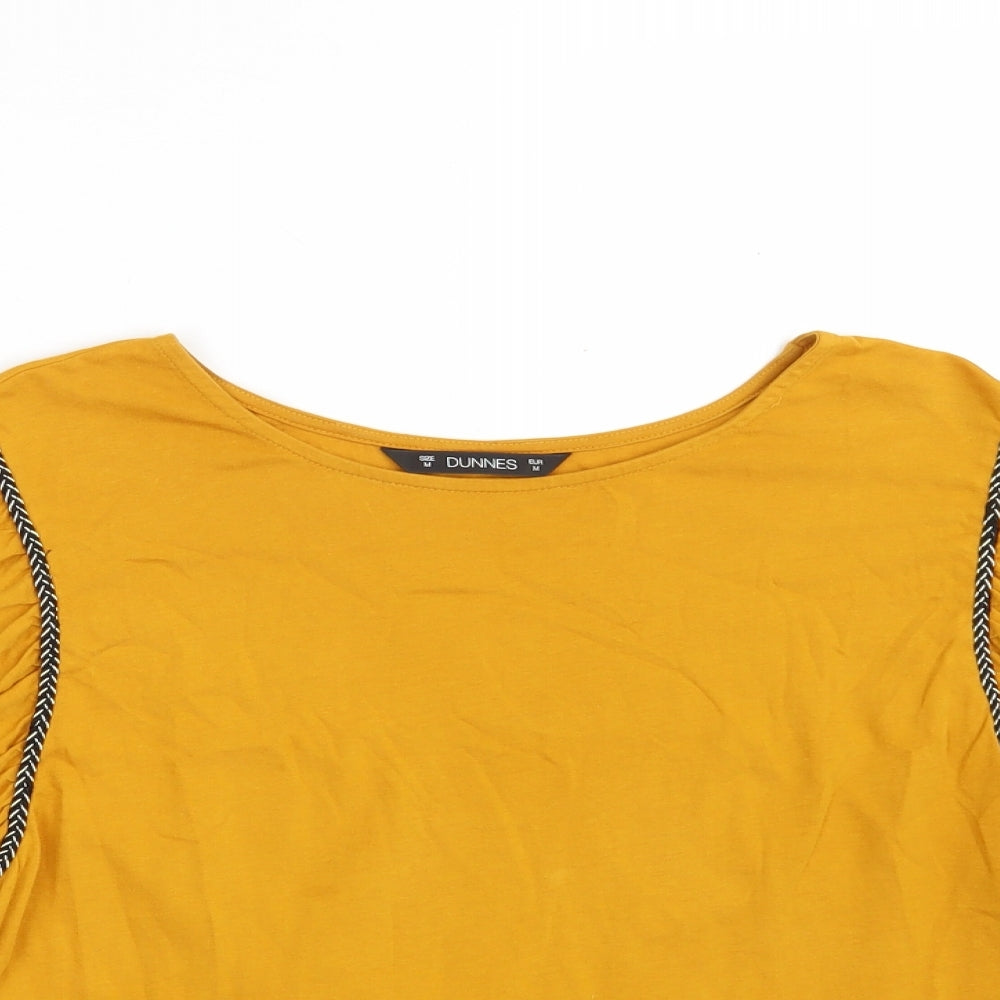 Dunnes Stores Womens Brown  100% Cotton Basic T-Shirt Size M Boat Neck