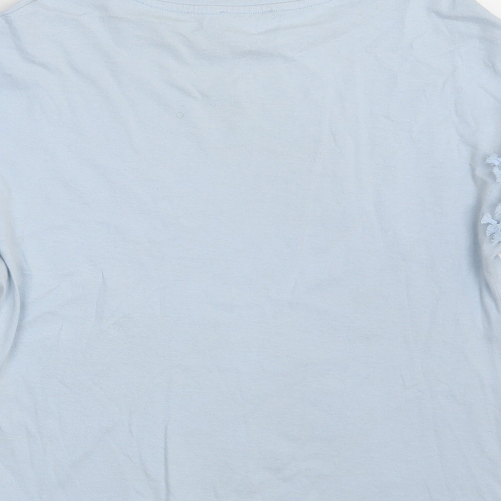 Savida Womens Blue  Cotton Basic T-Shirt Size M Round Neck