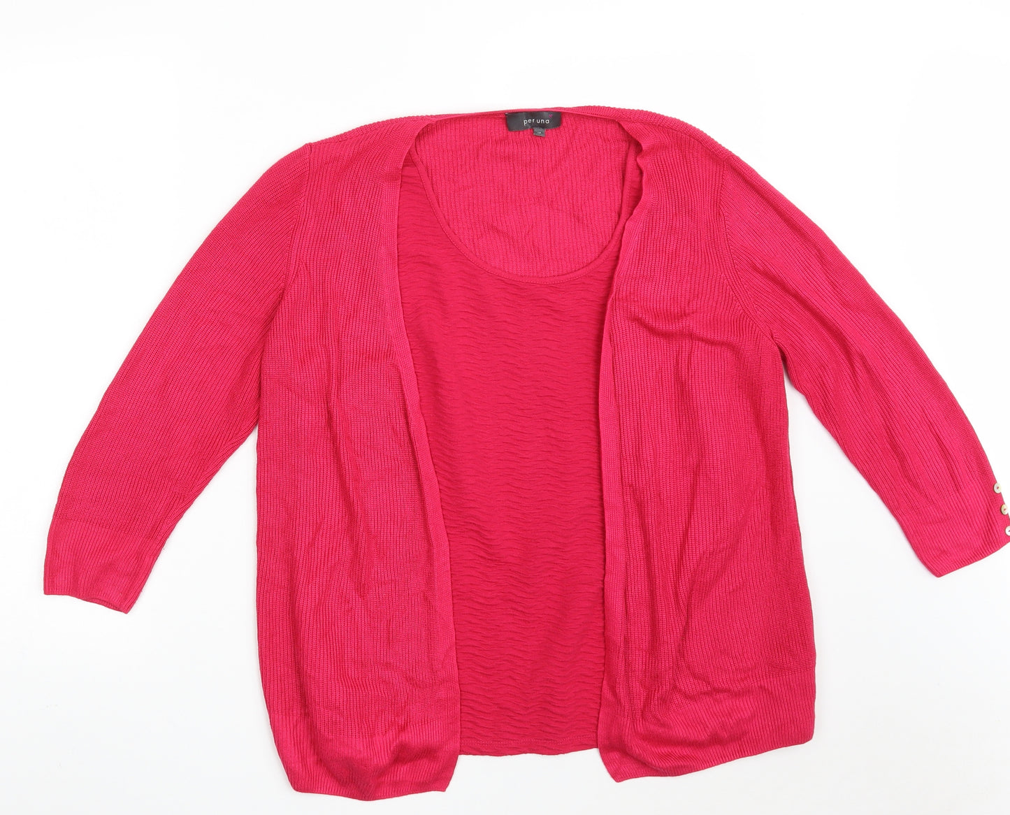 Marks and Spencer Womens Pink Scoop Neck  Polyester Wrap Jumper Size 16