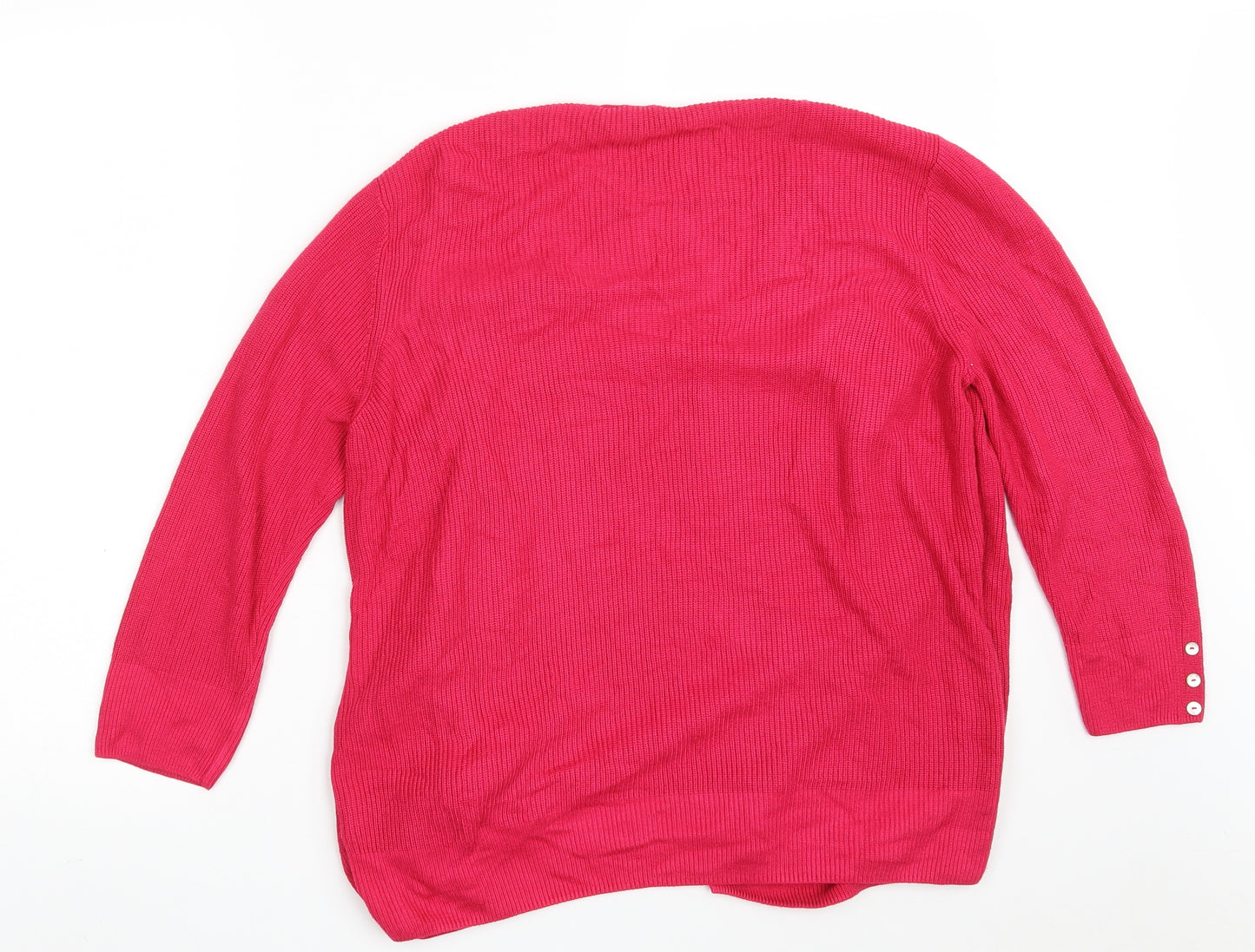 Marks and Spencer Womens Pink Scoop Neck  Polyester Wrap Jumper Size 16
