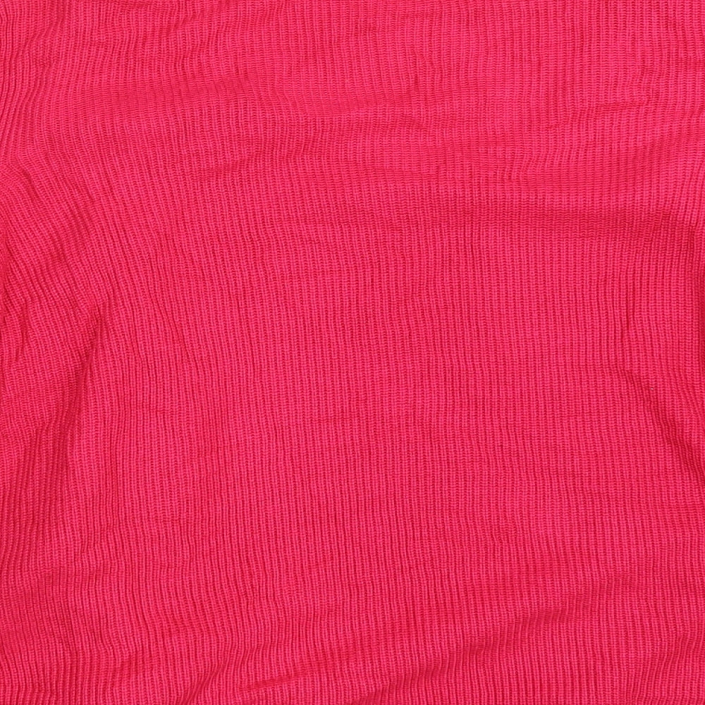 Marks and Spencer Womens Pink Scoop Neck  Polyester Wrap Jumper Size 16