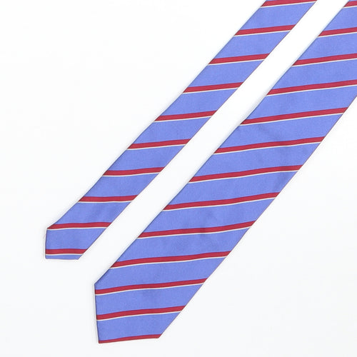 T.M.Lewin Mens Blue Striped Silk Pointed Tie One Size