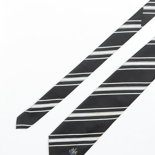 Newcastle United Mens Black Striped Polyester Pointed Tie One Size - Newcastle United