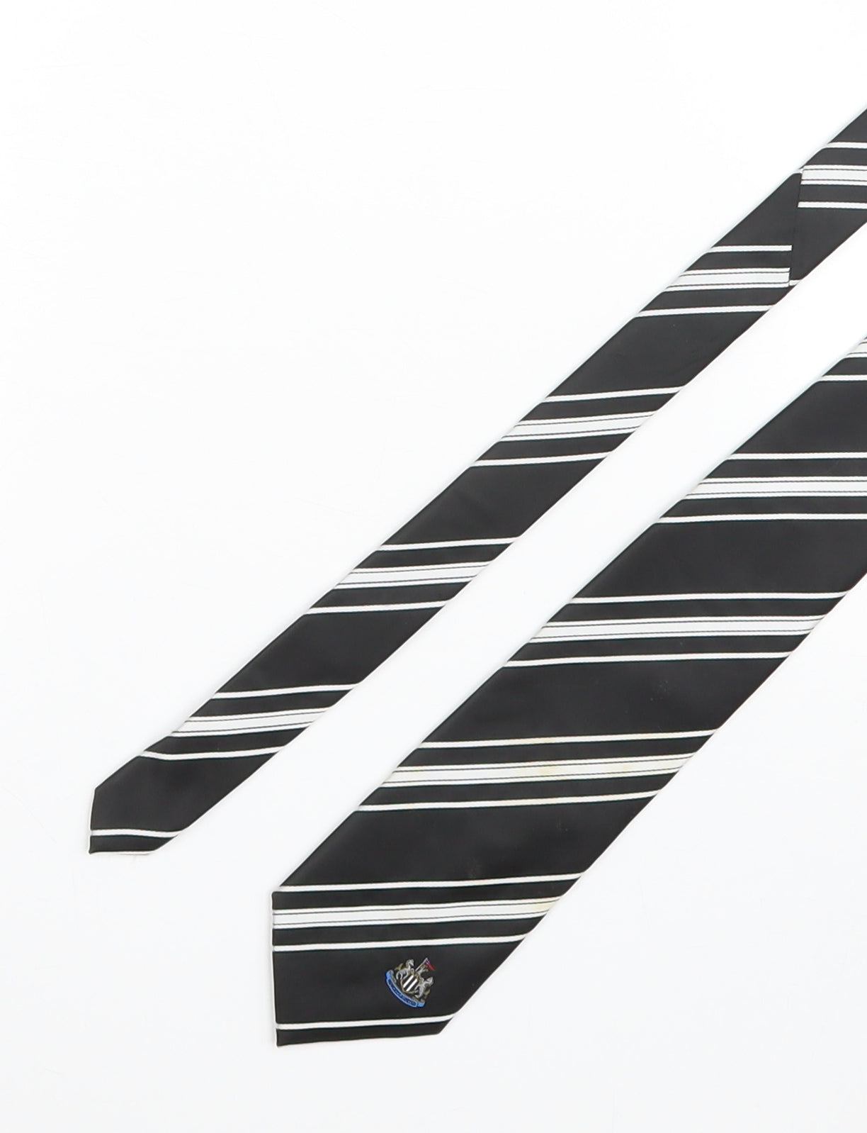 Newcastle United Mens Black Striped Polyester Pointed Tie One Size - Newcastle United