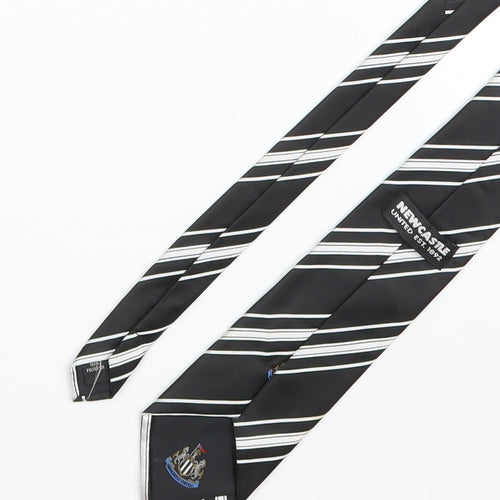 Newcastle United Mens Black Striped Polyester Pointed Tie One Size - Newcastle United