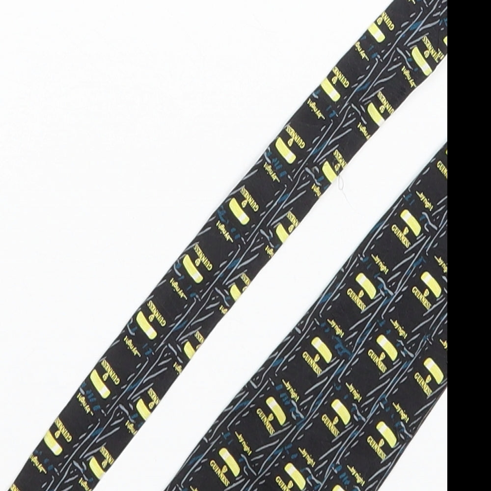 Guinness Mens Black  Silk Pointed Tie One Size - Guinness