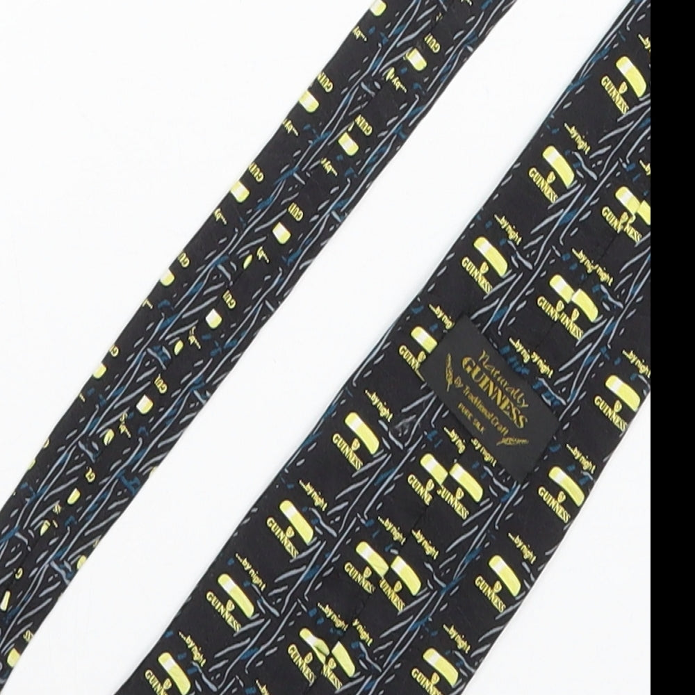 Guinness Mens Black  Silk Pointed Tie One Size - Guinness