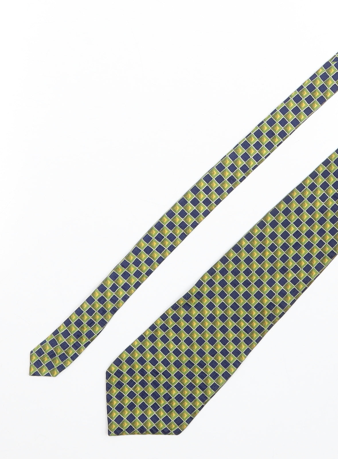Principles Mens Blue Geometric 100% Silk Pointed Tie One Size