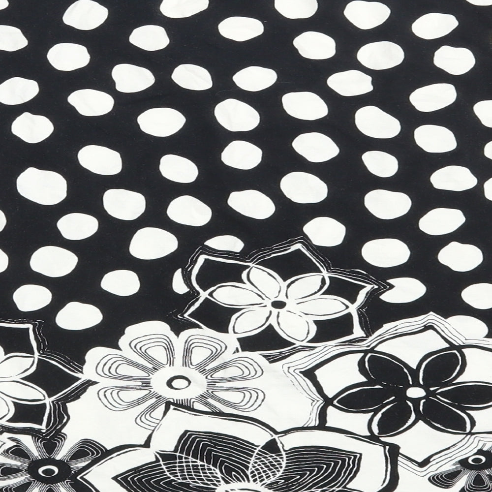 Gerry Weber Womens Black Floral Viscose Basic T-Shirt Size 16 Round Neck
