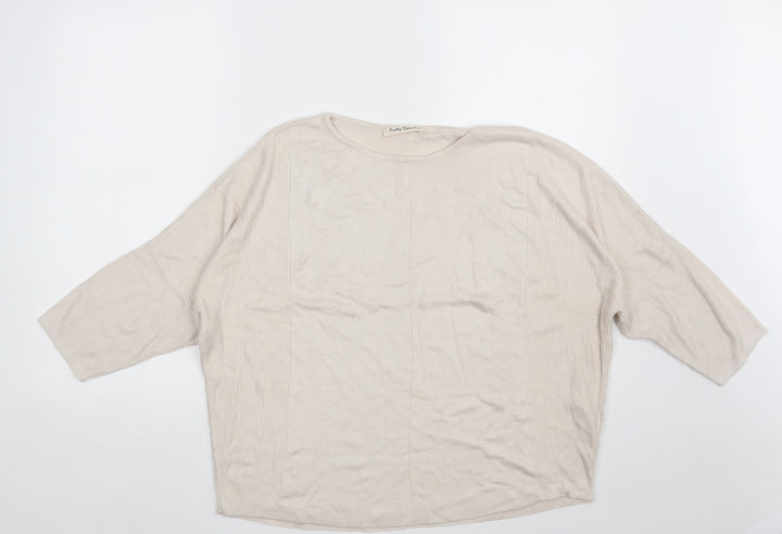 Betty Barclay Womens Beige Round Neck Viscose Pullover Jumper Size 18