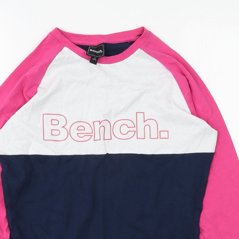Bench Girls Multicoloured  100% Cotton Basic T-Shirt Size 13 Years Round Neck Pullover