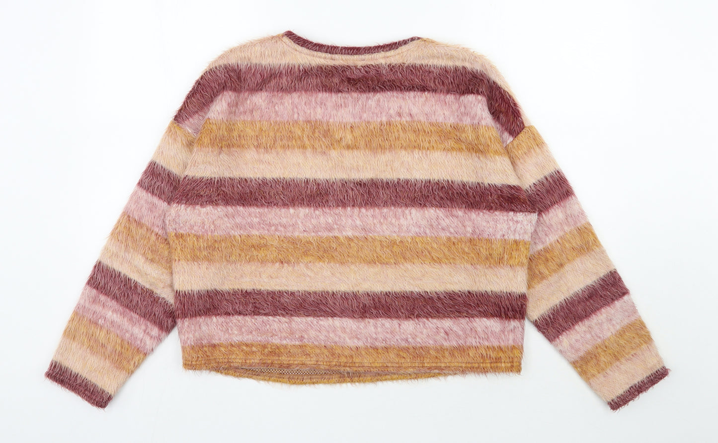New Look Womens Multicoloured Round Neck Striped Acrylic Pullover Jumper Size M
