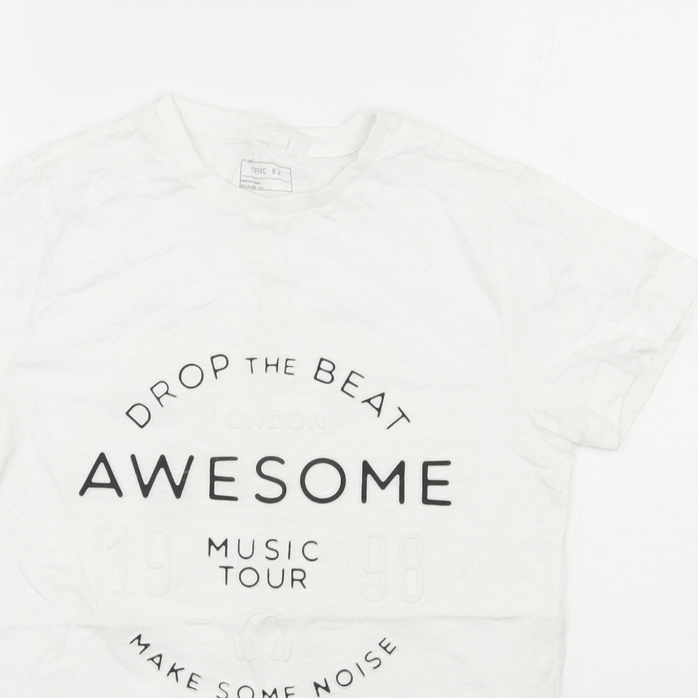 NEXT Boys White  100% Cotton Basic T-Shirt Size 11 Years Round Neck Pullover