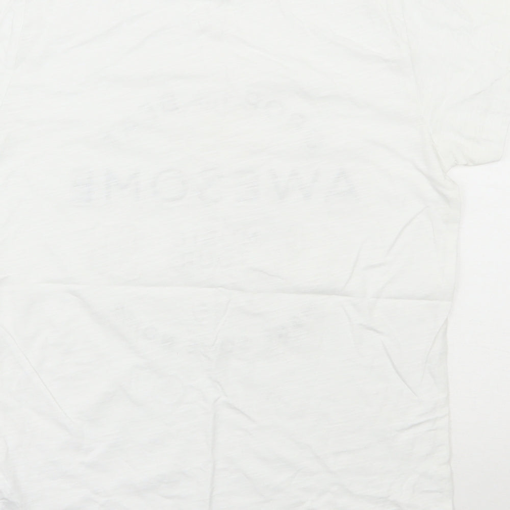 NEXT Boys White  100% Cotton Basic T-Shirt Size 11 Years Round Neck Pullover