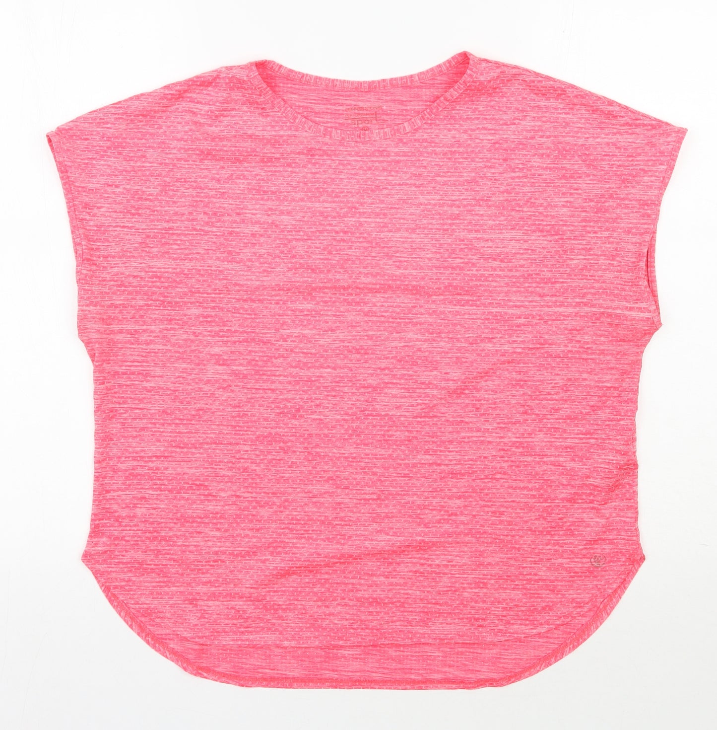 Dunnes Stores Womens Pink  Polyester Basic T-Shirt Size M Round Neck Pullover