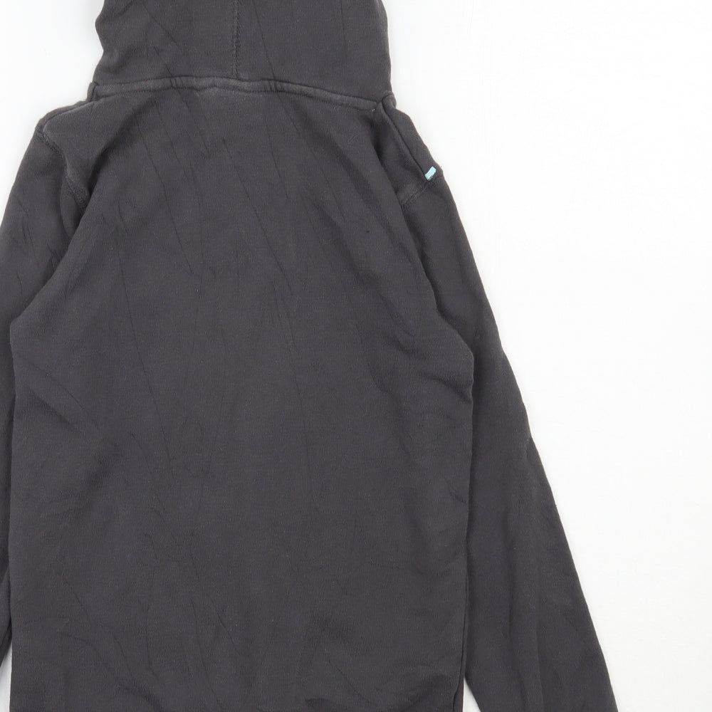 Animal Girls Grey  Cotton Pullover Hoodie Size 9-10 Years  Pullover