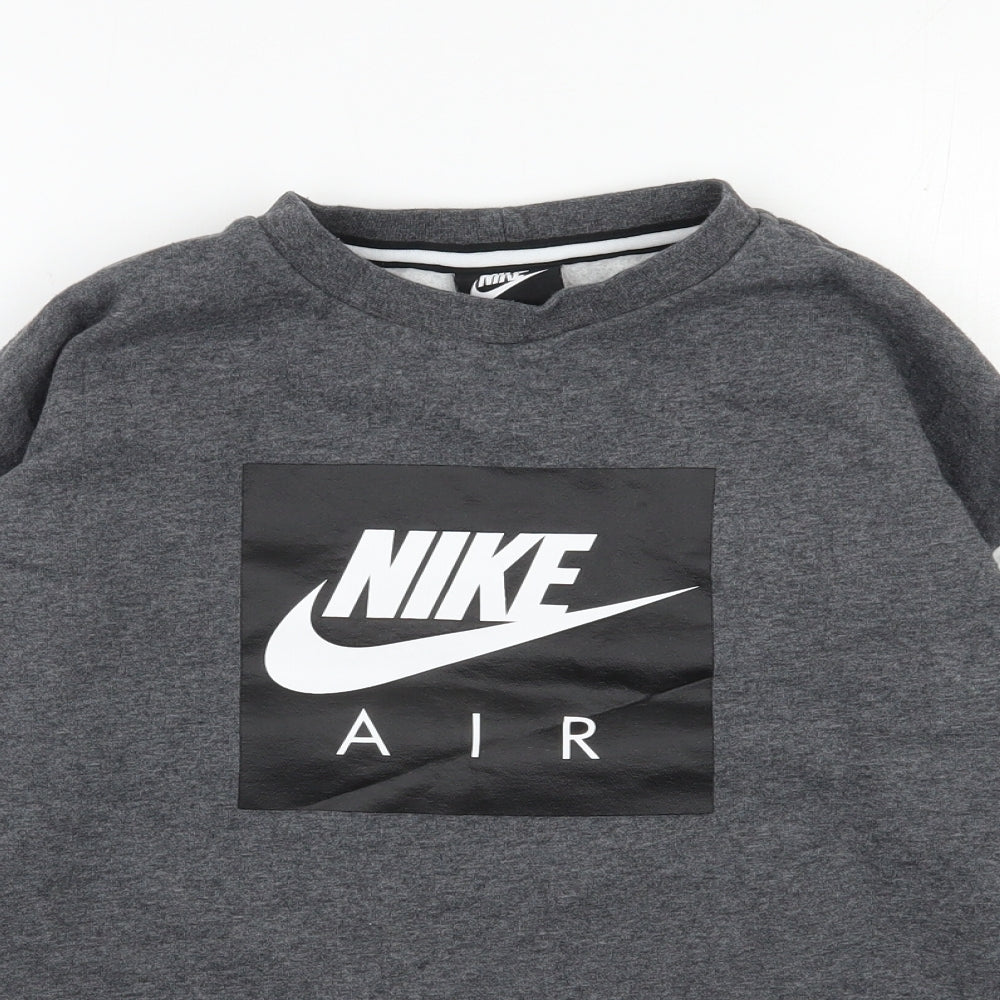 Nike Boys Grey  Cotton Pullover Sweatshirt Size 13-14 Years  Pullover