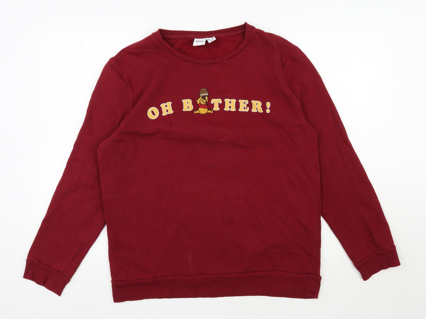 Primark Womens Red  Cotton Pullover Sweatshirt Size 14  Pullover - Disney, Winnie the Pooh