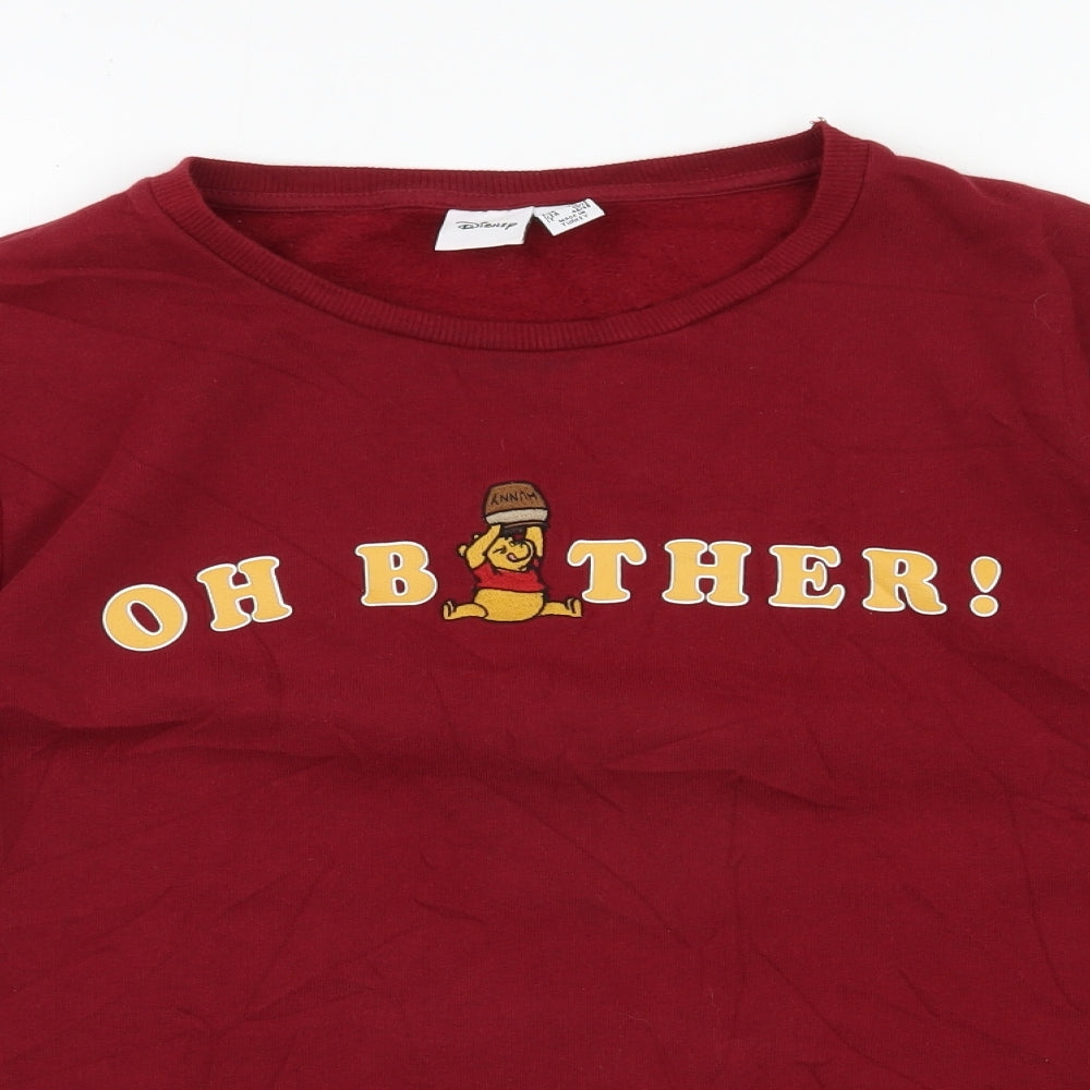 Primark Womens Red  Cotton Pullover Sweatshirt Size 14  Pullover - Disney, Winnie the Pooh