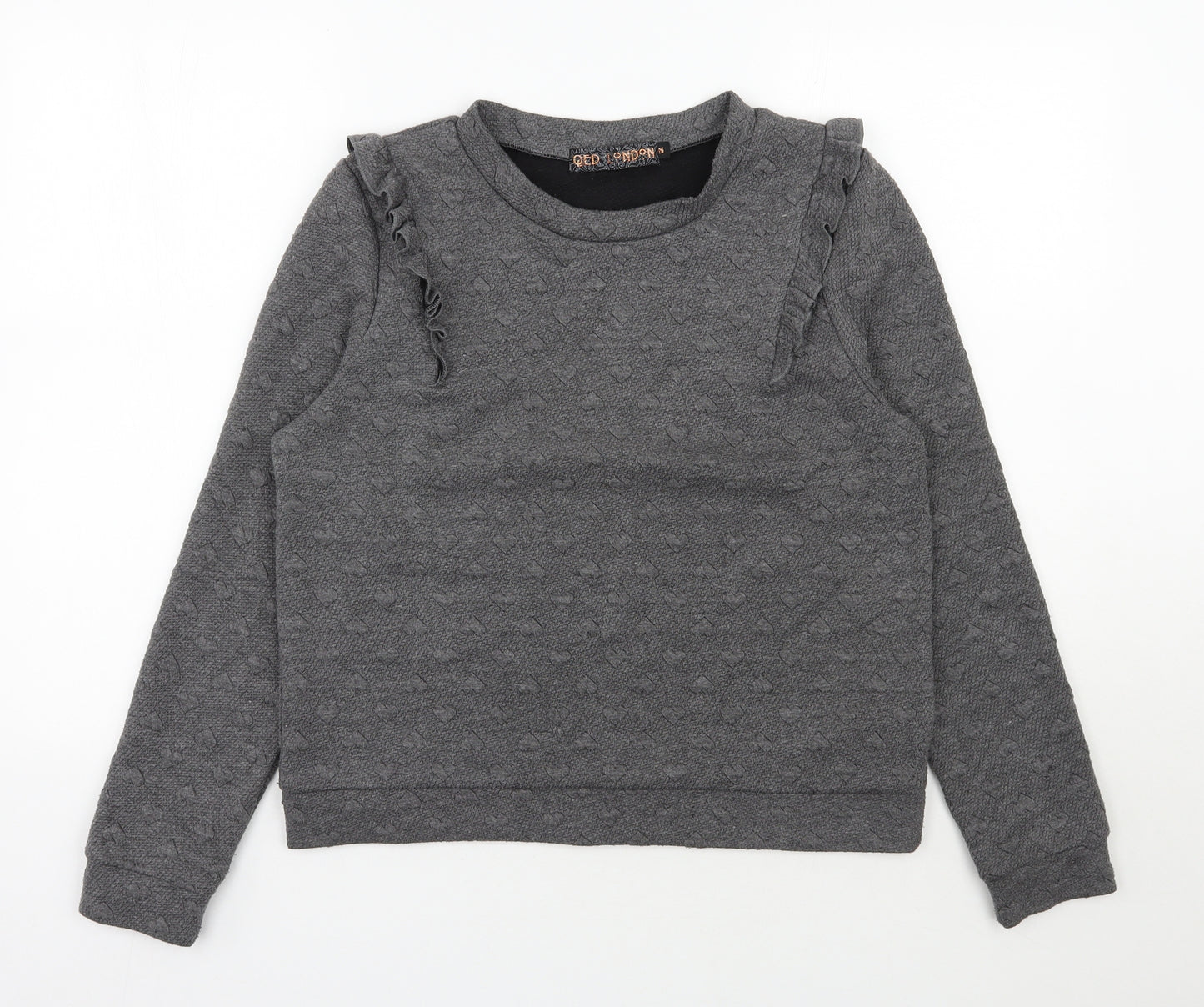 QED London Womens Grey  Polyester Pullover Sweatshirt Size M  Pullover