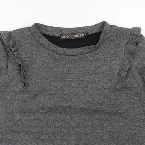 QED London Womens Grey  Polyester Pullover Sweatshirt Size M  Pullover