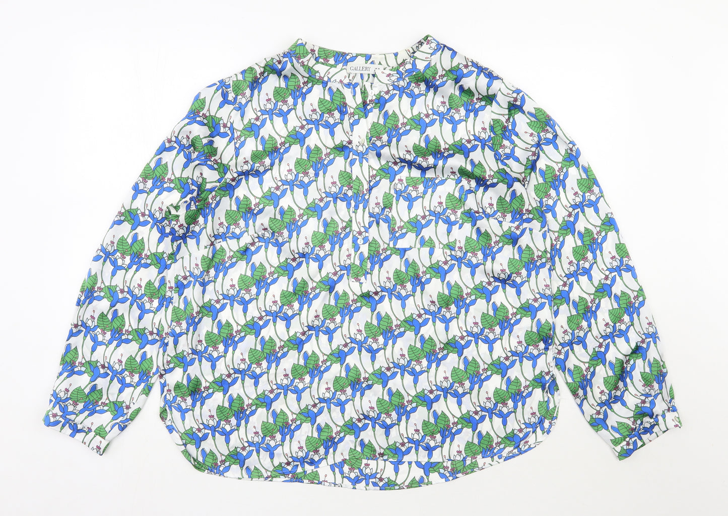Gallery Womens Multicoloured Floral Polyester Basic Blouse Size 16 Henley