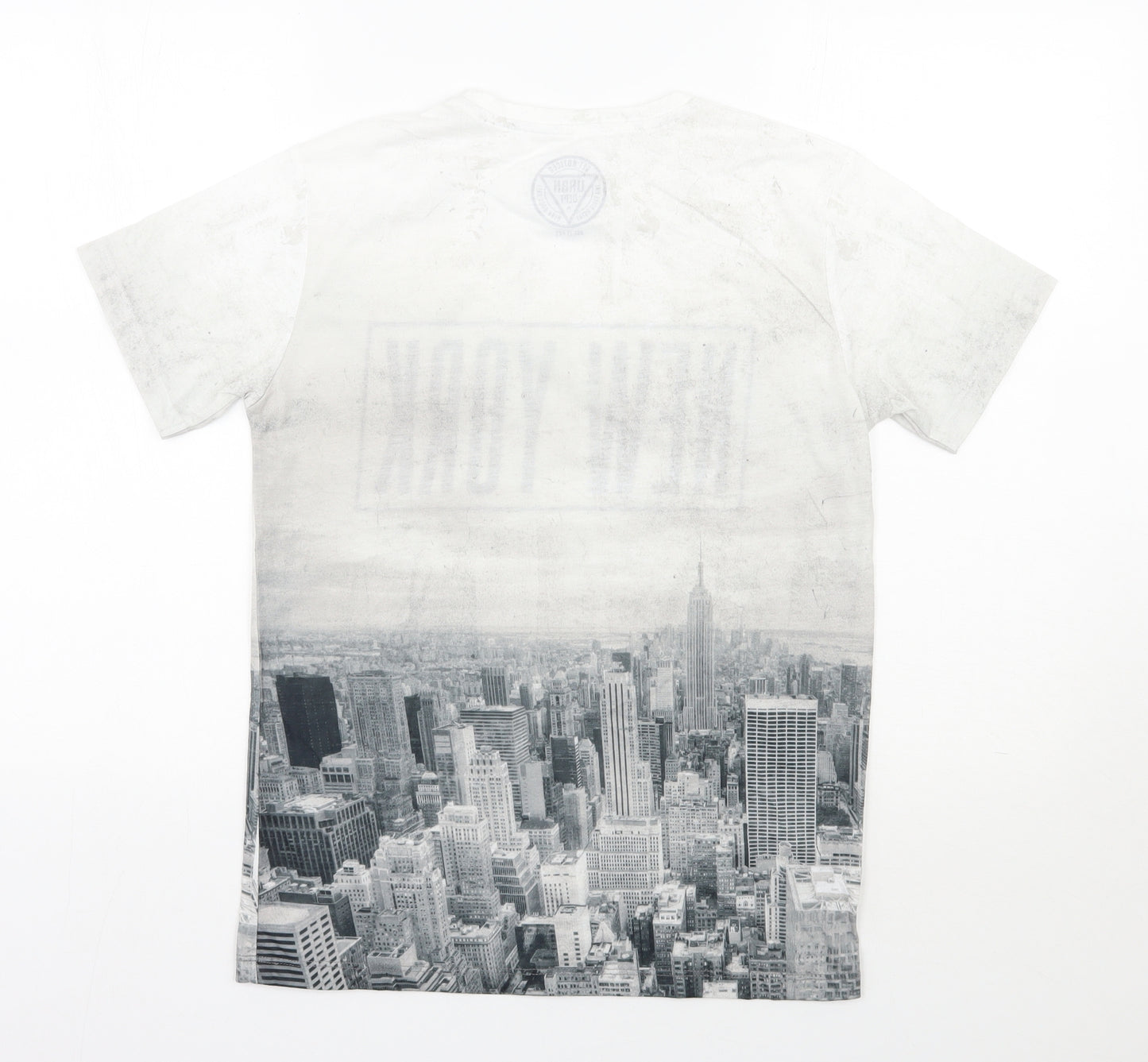 Matalan Boys Grey  Polyester Basic T-Shirt Size 13 Years Round Neck Pullover - New York