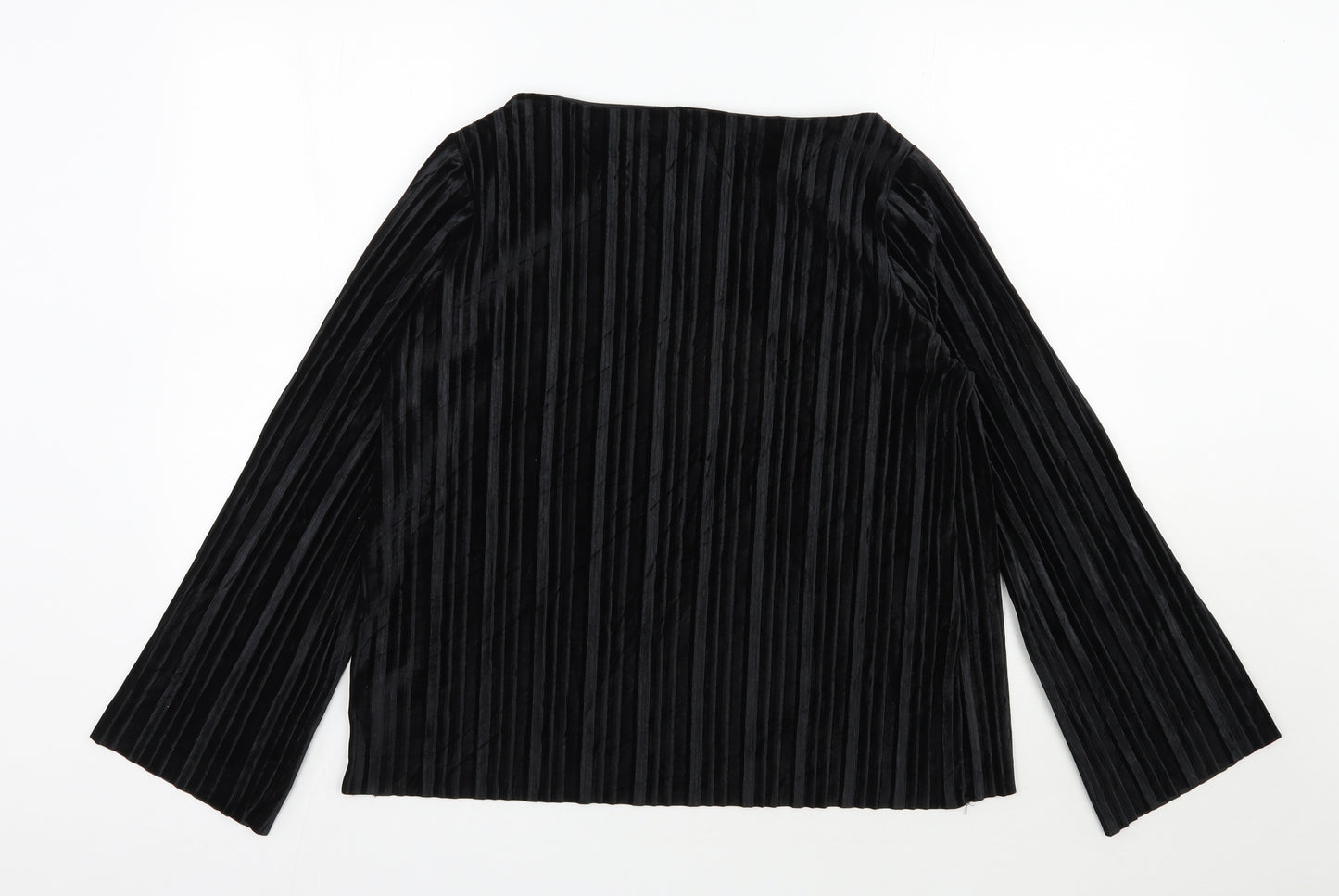 Per Una Womens Black  Polyester Basic Blouse Size 12 Boat Neck