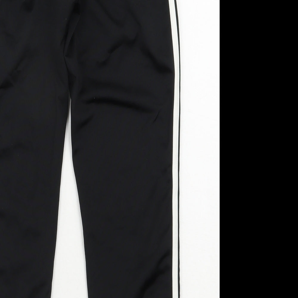 adidas Boys Black  Polyester Jogger Trousers Size 7-8 Years  Regular Drawstring