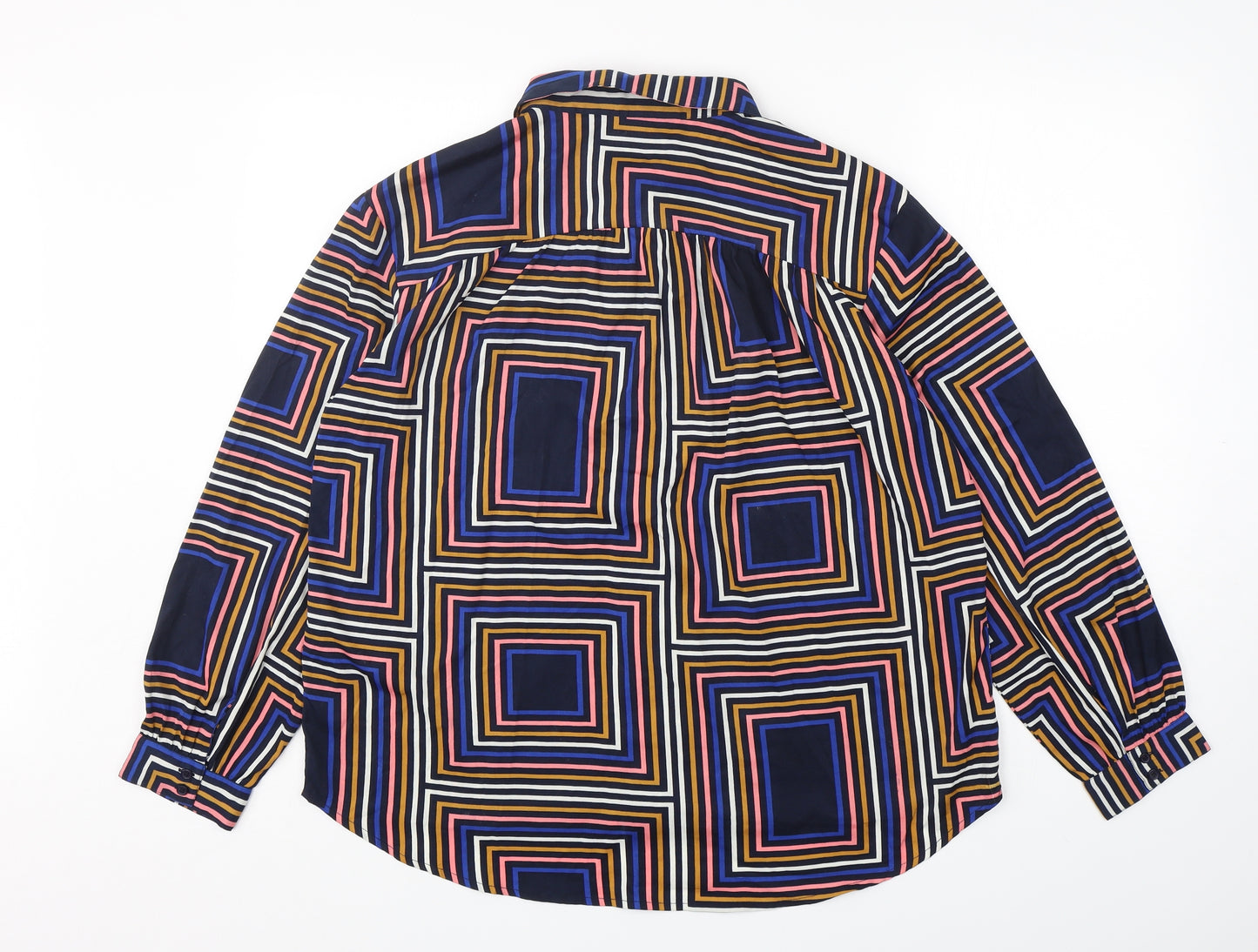 VERO MODA Womens Multicoloured Geometric Polyester Basic Button-Up Size XL Collared