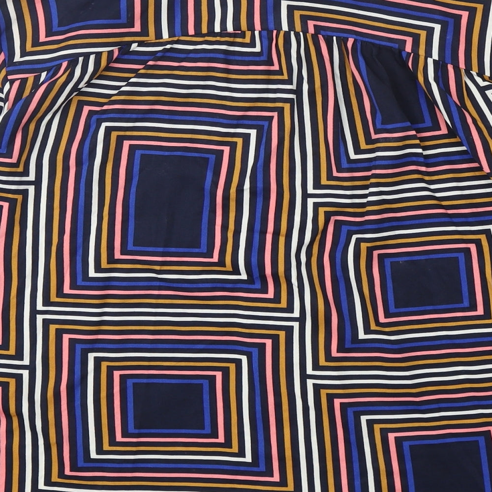 VERO MODA Womens Multicoloured Geometric Polyester Basic Button-Up Size XL Collared