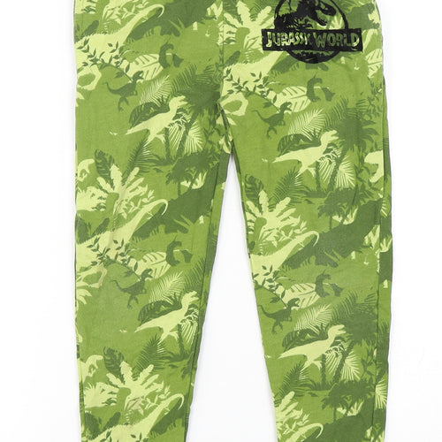 Jurassic Park Boys Green Camouflage Polyester Sweatpants Trousers Size 5-6 Years  Regular Drawstring
